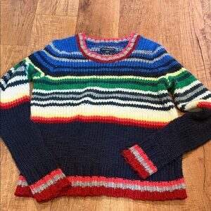 Women’s American Eagle outfitters rainbow striped crew neck sweater sz Small